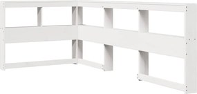 vidaXL Κρεβάτι Βιβλιοθήκη Χωρίς Στρώμα Λευκό 75x190 εκ Μασίφ Πεύκο