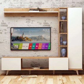 Σύνθεση Τηλεόρασης Rambuty 811MDD3003 170x37x154cm White-Oak