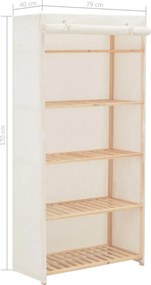 vidaXL Ντουλάπα Λευκή 79 x 40 x 170 εκ. Υφασμάτινη
