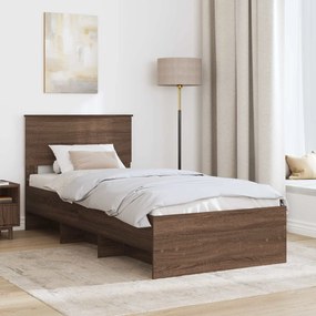 vidaXL Σκελετός Κρεβατιού Καφέ δρυς 80 x 200 cm Επεξεργασμένο ξύλο