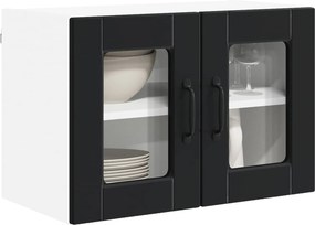 vidaXL Ραφιέρα τοίχου PORTO 2 pcs Μαύρο Επεξεργασμένο Ξύλο