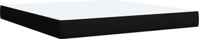 vidaXL Κρεβάτι Boxspring με Στρώμα Μαύρο 180x200 εκ. Υφασμάτινο
