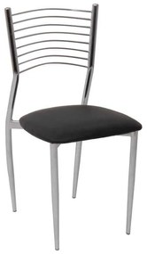 Καρέκλα Vivian Χρώμιο/PVC Μαύρο Συσκ.6τμχ 40x44x83cm