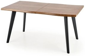 Τραπέζι Houston 717, Μαύρο, Δρυς, 75x90x150cm, 50 kg, Επιμήκυνση, Ινοσανίδες μέσης πυκνότητας, Μέταλλο | Epipla1.gr