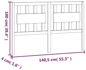 vidaXL Κεφαλάρι Κρεβατιού 140,5 x 4 x 100 εκ. από Μασίφ Ξύλο Πεύκου