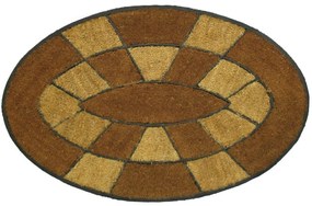 Πατάκι Εισόδου Indian 002 Oval 60X90cm Beige-Red Sdim 60 X90