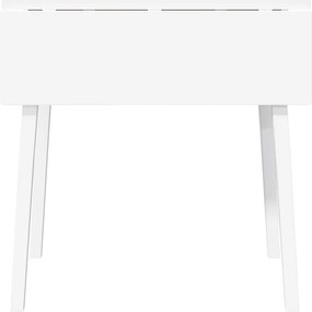 vidaXL Τραπεζαρία Λευκό μασίφ ξύλο καουτσούκ