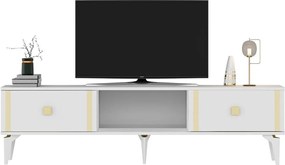 Stewehome Έπιπλο τηλεόρασης λευκό ασημί 44x29x150 cm