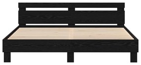 vidaXL Σκελετός Κρεβατιού Μαύρη δρυς 180 x 200 cm Επεξεργασμένο ξύλο