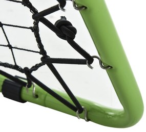 HOMCOM Τραμπολίνο ποδοσφαίρου Kickback Tor Rückprallwand Netz για Baseball Basketball αμφίδρομης ανάκρουσης Ρυθμιζόμενο σε 5 επίπεδα Μέταλλο Πράσινο+Μαύρο 75 x 75 x 64 cm