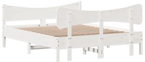 vidaXL Σκελετός Κρεβ. Χωρίς Στρώμα Λευκό 140x200 εκ Μασίφ Πεύκο