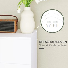 Συρταριέρα Sideboard, 4 συρτάρια, 55 cm x 33 cm x 80 cm, Λευκό