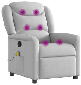 vidaXL καρέκλα ανάκλισης μασάζ Cloud Grey Fabric