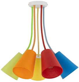 Φωτιστικό Οροφής Wire 2107 70x50cm 5xE27 15W Multi TK Lighting Steel,Plastic