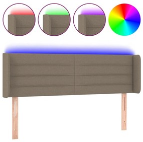 Κεφαλάρι Κρεβατιού LED Taupe 147x16x78/88 εκ. Υφασμάτινο - Μπεζ-Γκρι