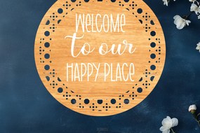 Σετ των 2 Intra απο ξύλο plywood 3mm-4mm πάχος – Στρογγυλή πινακίδα καλωσορίσματος Rattan Cut Laser Δίασταση 20x20 cm INTRAFABR-123487228