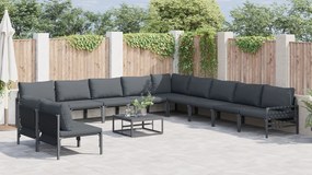 vidaXL Σετ Καναπέ Κήπου 12 pcs Ανθρακί Ατσάλι