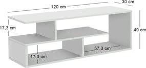 Έπιπλο τηλεόρασης Forever Megapap χρώμα λευκό 120x30x40cm.