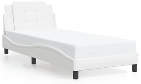 vidaXL Πλαίσιο Κρεβατιού με LED Λευκό 80x200 εκ. Συνθετικό Δέρμα