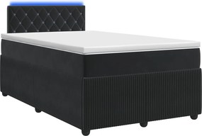 vidaXL Κρεβάτι box spring με στρώμα Μαύρο 120 x 190 cm Βελούδο