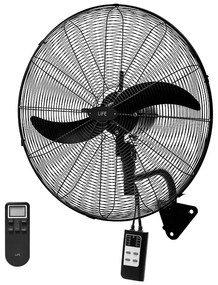 Life WindPro50 Επαγγελματικός Ανεμιστήρας Τοίχου 160W Διαμέτρου 50cm με Τηλεχειριστήριο, Μαύρος