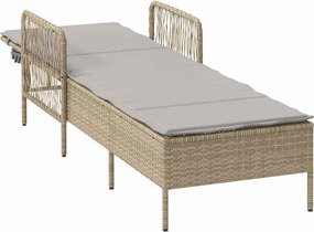 vidaXL Ξαπλώστρα Μπέζ και Ανοιχτό Γκρι 200 x 55 x 92 εκ.