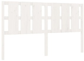 Κεφαλάρι Κρεβατιού Λευκό 185,5x4x100 εκ. Μασίφ Ξύλο Πεύκου - Λευκό