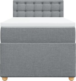 vidaXL Κρεβάτι Boxspring με Στρώμα Ανοιχτό Γκρι 80x200 εκ. Υφασμάτινο