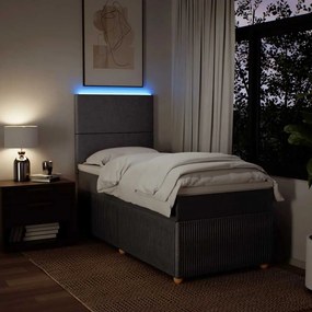 vidaXL Κρεβάτι Boxspring με Στρώμα Taupe 90x200 εκ. Υφασμάτινο