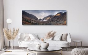 Εικόνα μεγαλοπρεπή βουνά με λίμνη - 150x50