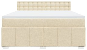 ΚΡΕΒΑΤΙ BOXSPRING ΜΕ ΣΤΡΩΜΑ ΚΡΕΜ 180X200 ΕΚ. ΥΦΑΣΜΑΤΙΝΟ 3289466