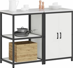 vidaXL Σετ Αποθήκευσης Κουζίνας HATTEM 2 pcs Λευκό