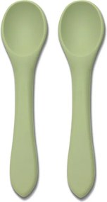 SILICONE SPOONS 2PCS NATURAL FRESH GREEN