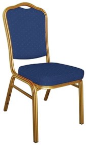 Καρέκλα Στοιβαζόμενη HILTON Μέταλλο/Ύφασμα Χρυσό/Μπλε 45x62x94cm