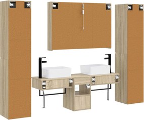vidaXL Σετ Επίπλων Μπάνιου 6 pcs Sonoma Δρυς