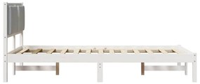 vidaXL Σκελετός Κρεβατιού με κεφαλάρι Ανοιχτό γκρι 120 x 200 cm