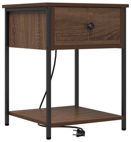 vidaXL Κομοδίνο Καφέ δρυς 42 x 41 x 56 εκ. Επεξεργασμένο ξύλο