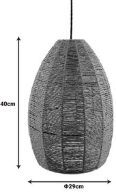 Φωτιστικό οροφής Ropal Inart Ε27 rope σε φυσική απόχρωση Φ29x40εκ