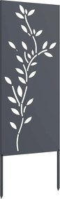vidaXL Οθόνη Ιδιωτικότητας Κήπου Floral Ανθρακί 50 x 140 εκ
