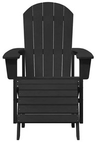 vidaXL Καρέκλα Adirondack με μαξιλάρι Μαύρο 74 x 82 x 92 εκ. Πλαστικό