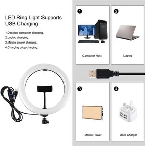 Ring Light Puluz  10.2" 26cm με Τρίποδο Δαπέδου 1.65m και Βάση για Κινητό