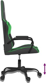 vidaXL Καρέκλα Gaming Μαύρο/πράσινο από Συνθετικό Δέρμα