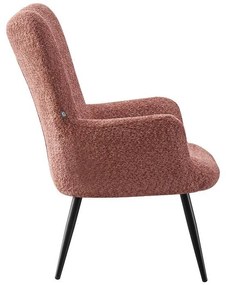 Πολυθρόνα C-06 Fylliana με Μεταλλικά Πόδια και Ρόζ Ύφασμα 80x75x97 εκ. 80x75x97 εκ.
