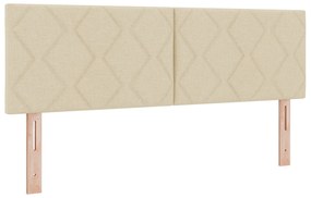 vidaXL Κρεβάτι με Ελατήριο και Στρώμα Κρεμ, 140 x 200 εκ. Υφάσματος.
