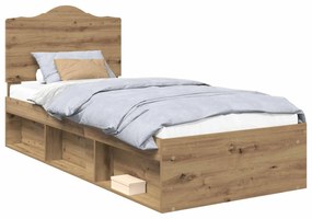 vidaXL Σκελετός Κρεβατιού Καρυδιά Χειροποίητης Εργασίας 90 x 190 cm