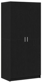 vidaXL Ντουλάπα  Μαύρο Δρυς 80x51x180 εκ Επεξεργασμένο Ξύλο