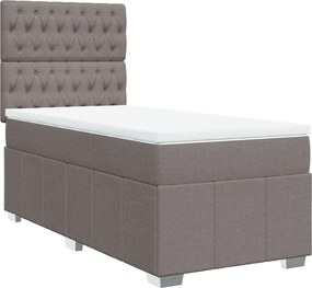 vidaXL Κρεβάτι Boxspring με Στρώμα Taupe 80x200 εκ. Υφασμάτινο
