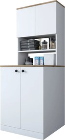 Ντουλάπι Πλυντηρίου Λευκό / Καρυδί FEBOS 70x72.5x183.6