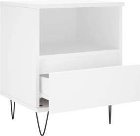 vidaXL Κομοδίνο Λευκό 40 x 35 x 50 εκ. από Επεξεργασμένο Ξύλο
