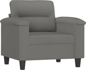 vidaXL Πολυθρόνα Σκούρο Γκρι60 εκ. Ύφασμα μικροϊνών